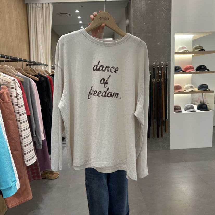 STAYFELT/OF NOTE直郵韓國代購㊣女裝新品推薦長袖T恤復古OF NOTE/STAYFELT長袖T恤圖色2