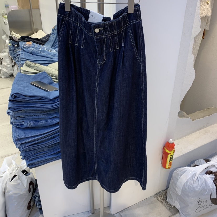 POCKET-Q直郵韓國代購㊣女裝新品職業人氣25春夏半身裙中短裙POCKET-Q半身裙/中短裙圖色1