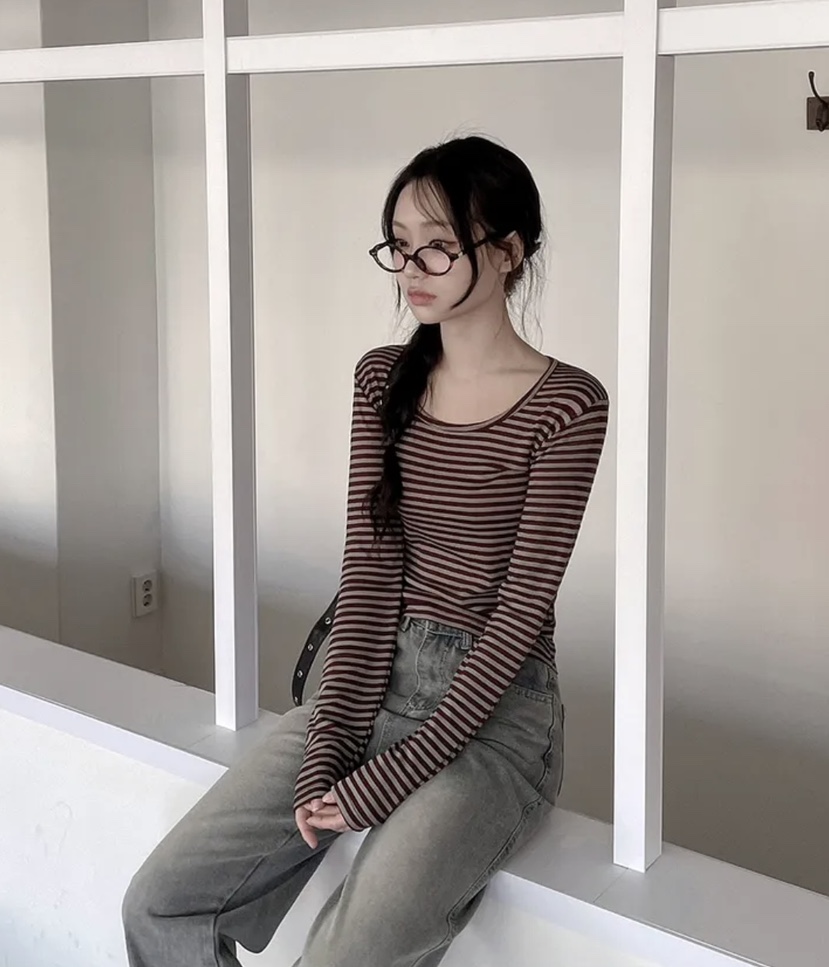 EOMPIT韓國直郵㊣女裝新款25春夏職業熱賣休閑人氣推薦長袖T恤EOMPIT長袖T恤