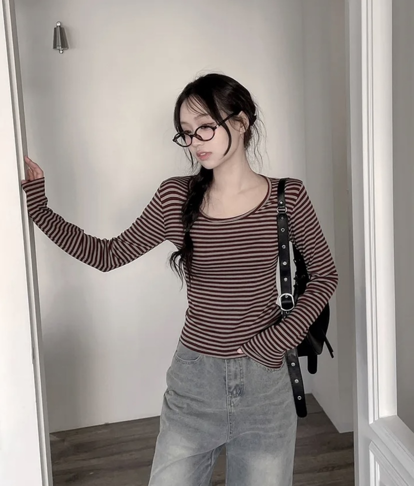 EOMPIT韓國直郵㊣女裝新款25春夏職業熱賣休閑人氣推薦長袖T恤EOMPIT長袖T恤