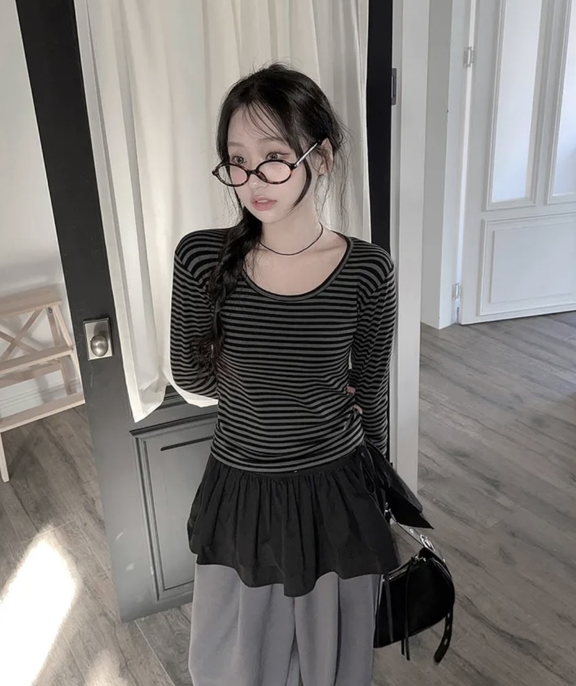 EOMPIT韓國直郵㊣女裝新款25春夏職業熱賣休閑人氣推薦長袖T恤EOMPIT長袖T恤