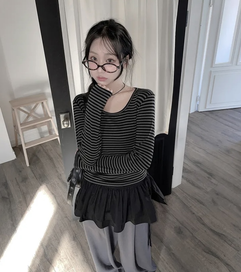 EOMPIT韓國直郵㊣女裝新款25春夏職業熱賣休閑人氣推薦長袖T恤EOMPIT長袖T恤