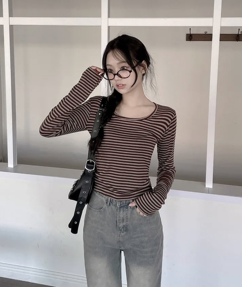 EOMPIT韓國直郵㊣女裝新款25春夏職業熱賣休閑人氣推薦長袖T恤EOMPIT長袖T恤圖色1