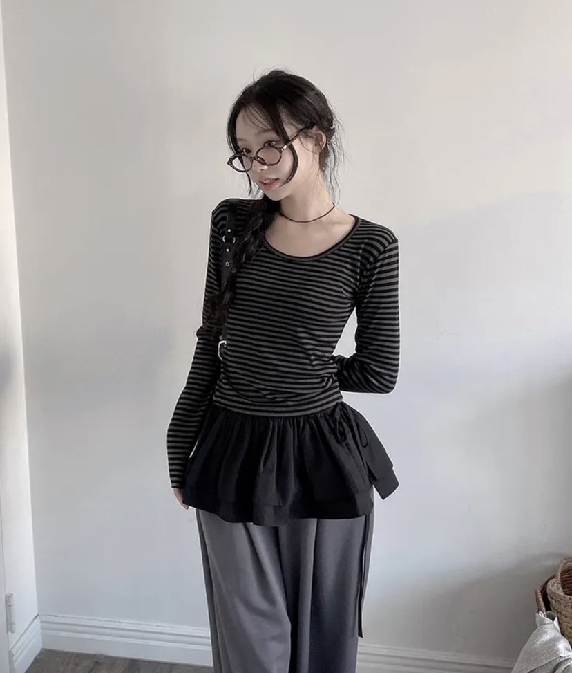 EOMPIT韓國直郵㊣女裝新款25春夏職業熱賣休閑人氣推薦長袖T恤EOMPIT長袖T恤圖色2