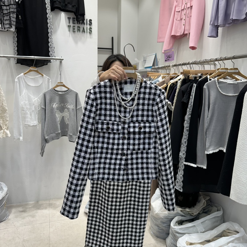 TERAIS韓國直郵㊣女裝新款熱賣推薦職業25春夏休閑夾克粗花呢TERAIS夾克