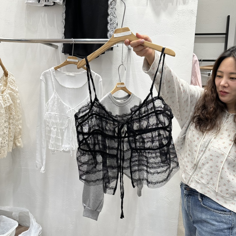 TERAIS韓國直郵㊣女裝新款熱賣休閑職業時尚推薦吊帶背心蕾絲TERAIS吊帶/背心圖色2