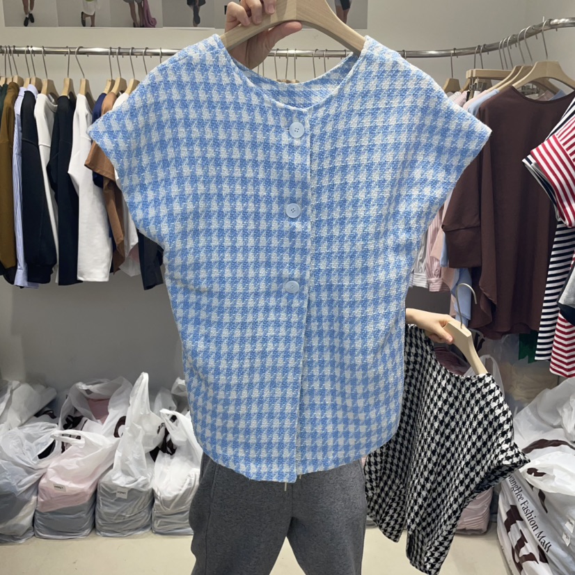 DA YLOG韓國㊣直郵東大門代購女裝新品時尚熱賣馬甲粗花呢DA YLOG馬甲圖色2