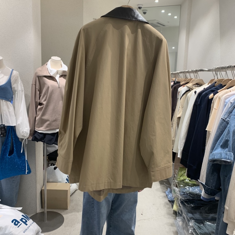 SSEMIENNE韓國㊣直郵東大門代購女裝新品25春夏夾克皮革拼色SSEMIENNE夾克