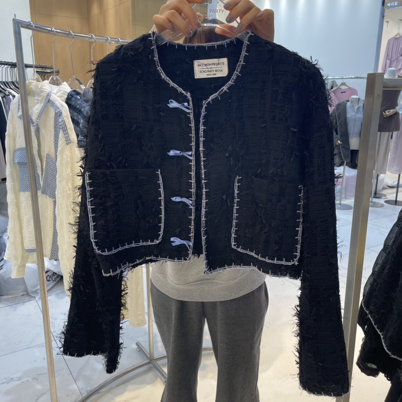 ECHOPARTY韓國直郵㊣東大門實拍女裝新品熱賣職業時尚夾克刺繡ECHOPARTY夾克圖色2