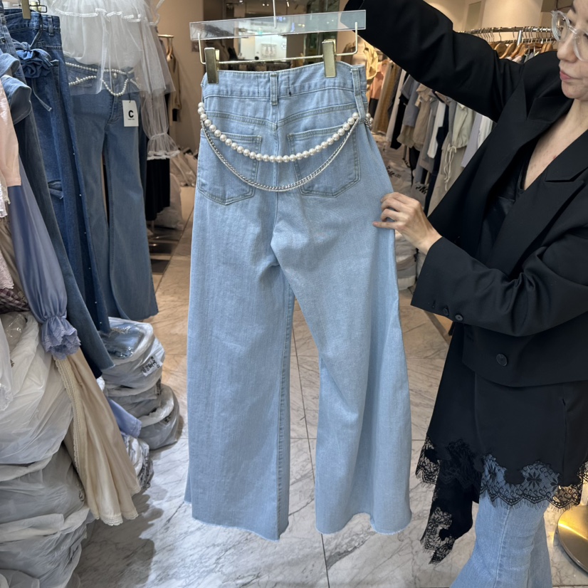 CHEAP-CHIC直郵韓國代購㊣女裝新品25春夏人氣牛仔褲不含腰帶CHEAP-CHIC/CHARLES THE SECOND牛仔褲