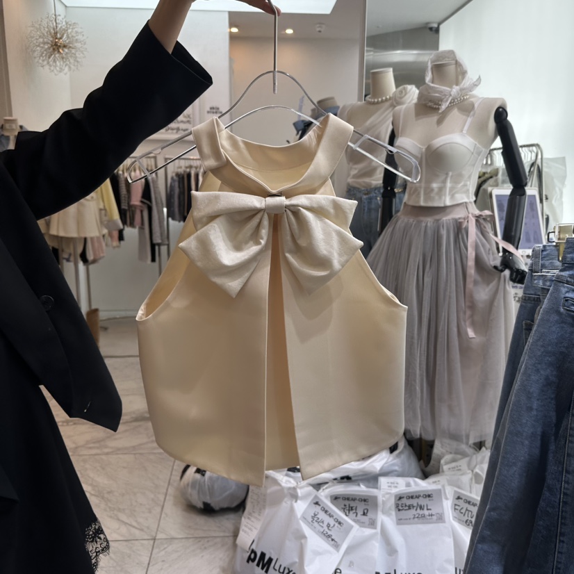 CHEAP-CHIC直郵韓國代購㊣女裝新款時尚熱賣吊帶背心蝴蝶結CHEAP-CHIC/CHARLES THE SECOND吊帶/背心
