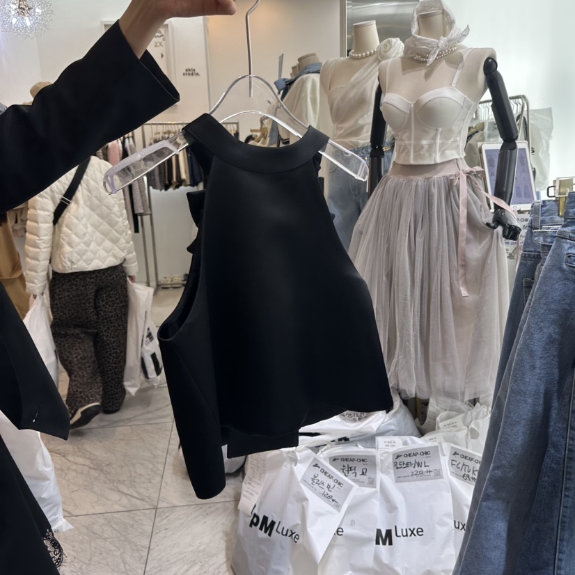 CHEAP-CHIC直郵韓國代購㊣女裝新款時尚熱賣吊帶背心蝴蝶結CHEAP-CHIC/CHARLES THE SECOND吊帶/背心圖色2