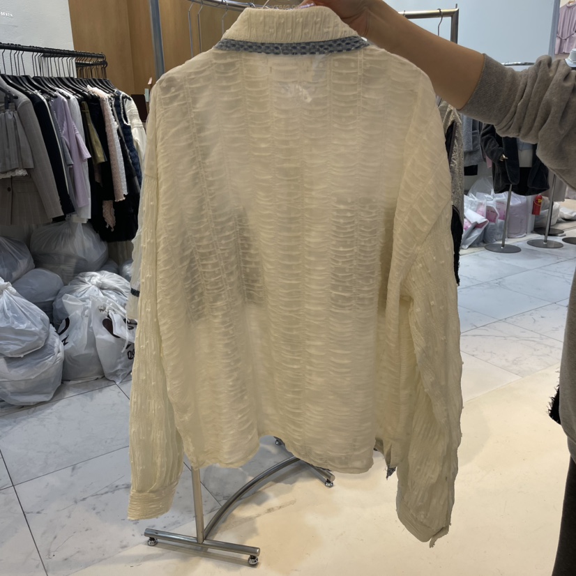 ECHOPARTY韓國㊣直郵東大門代購女裝新品25春夏襯衫蕾絲衫口袋ECHOPARTY襯衫/蕾絲衫