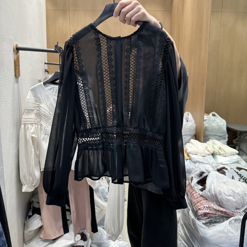 TRIPLE SEVEN韓國㊣直郵東大門代購女裝新款推薦襯衫蕾絲衫TRIPLE SEVEN襯衫/蕾絲衫圖色1