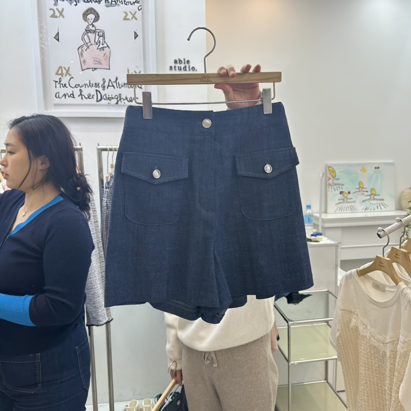 ABLESTUDIO直郵韓國代購㊣女裝新款熱賣推薦職業時尚短褲口袋LIMED SPRUCE短褲圖色1