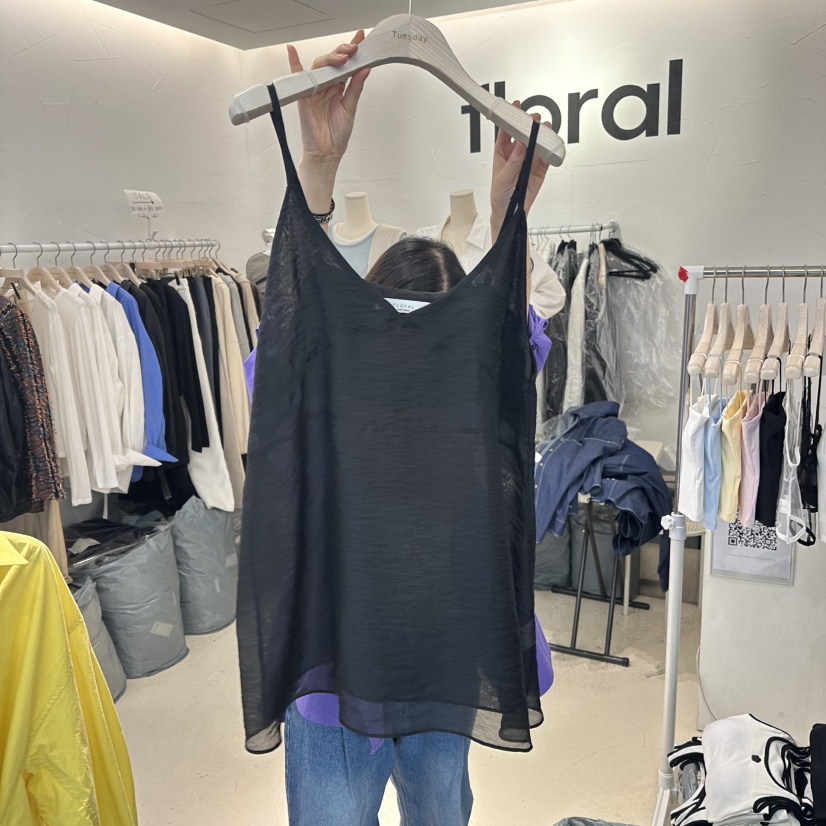 FLORAL韓國直郵㊣女裝新品25春夏休閑時尚人氣職業吊帶背心FLORAL吊帶/背心圖色2