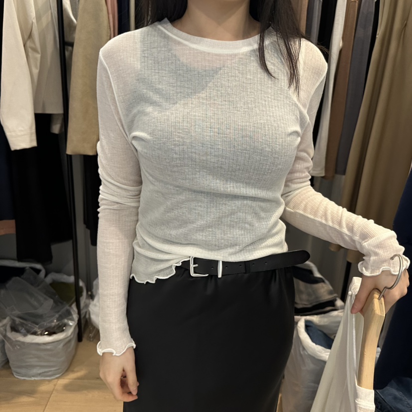 FLAMME TOIT直郵韓國代購㊣女裝新品25春夏推薦休閑長袖T恤FLAMME TOIT長袖T恤