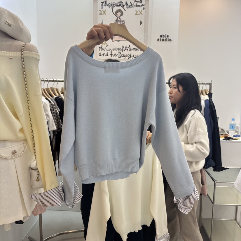 ABLESTUDIO直郵韓國代購㊣女裝新品休閑職業25春夏人氣針織衫ABLE STUDIO針織衫