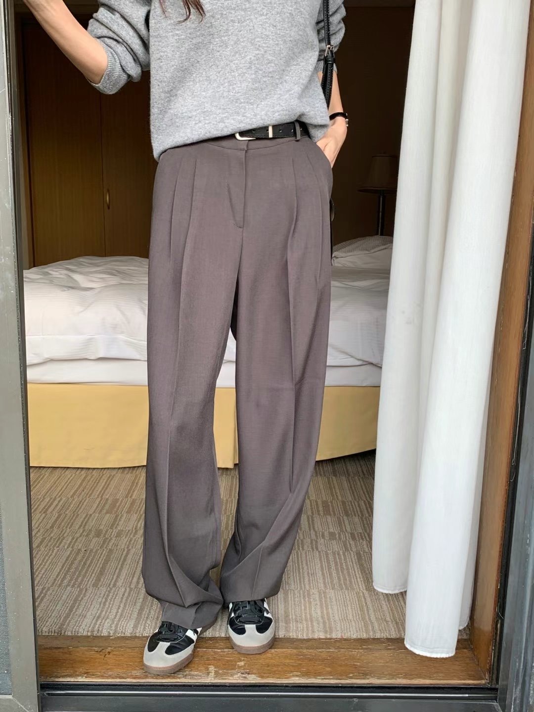 BASIC FEMME-베이직팜므-OT東大門代購女士新品休閑正裝褲西褲BASIC FEMME正裝褲/西褲
