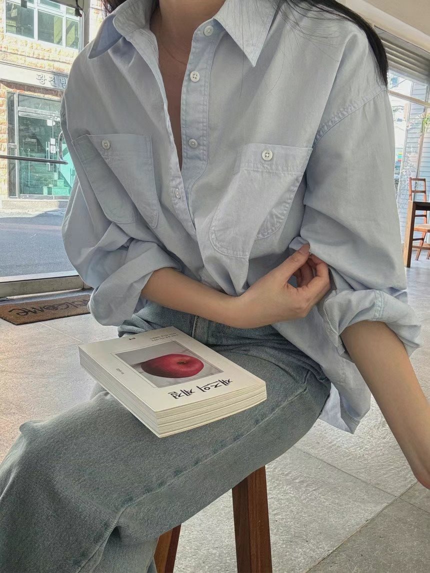POMELO韓國代購女士新款人氣25春夏熱賣休閑真品襯衫蕾絲衫POMELO襯衫/蕾絲衫圖色2