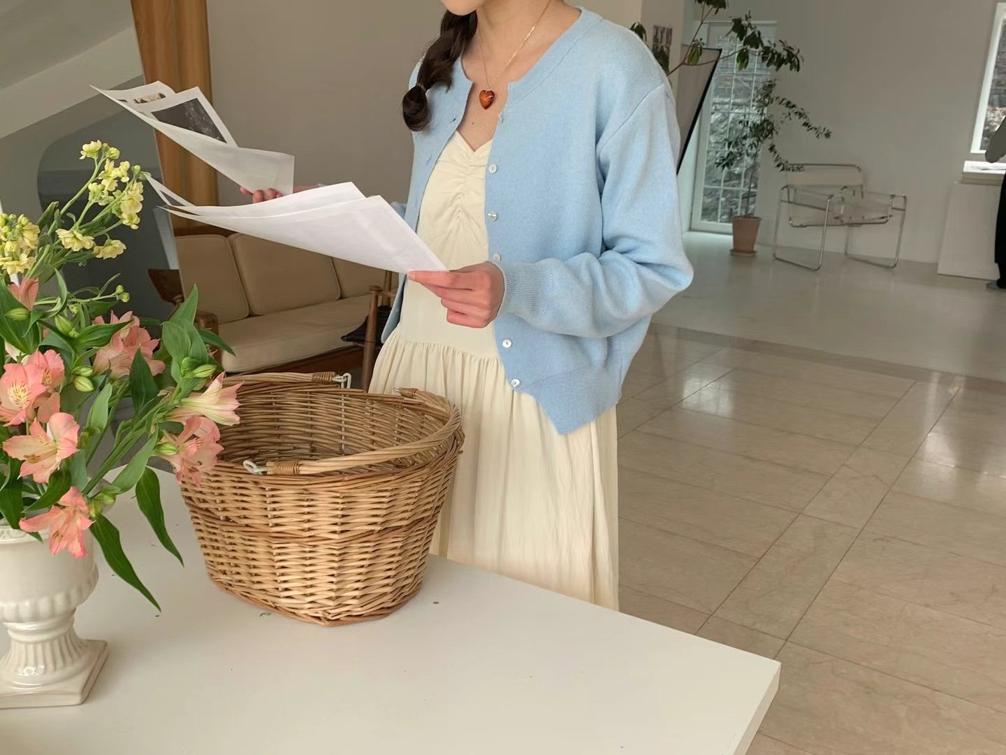 POMELO東大門代購女裝新品推薦真品人氣25春夏職業針織衫開衫POMELO針織衫圖色3