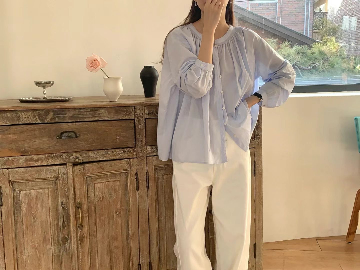 POMELO東大門直郵女士新品人氣推薦時尚25春夏休閑襯衫蕾絲衫POMELO襯衫/蕾絲衫
