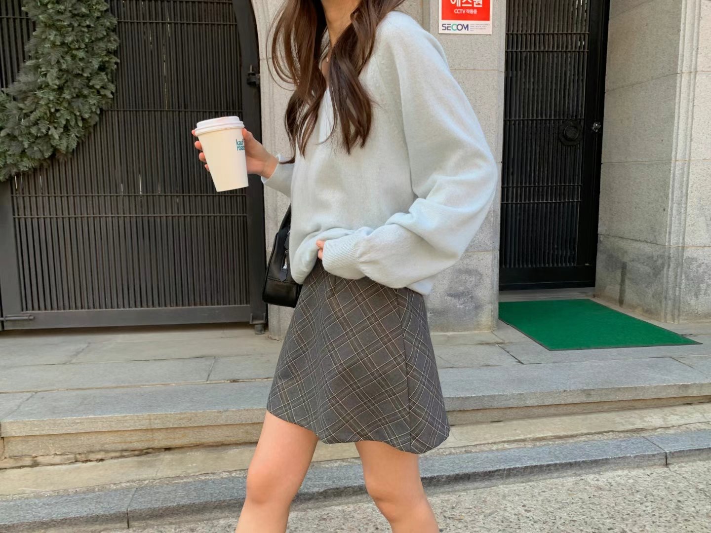 POMELO東大門代購女士新款人氣熱賣25春夏推薦短裙格紋半身裙POMELO短裙