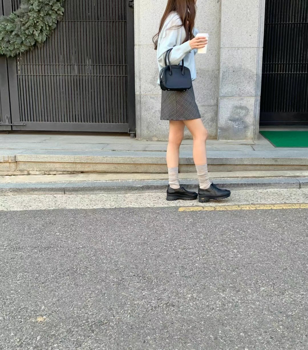 POMELO東大門代購女士新款人氣熱賣25春夏推薦短裙格紋半身裙POMELO短裙
