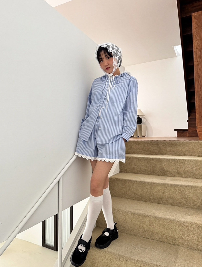 HEYJUDE韓國代購女士新品熱賣職業25春夏時尚人氣襯衫蕾絲衫HEYJUDE襯衫/蕾絲衫