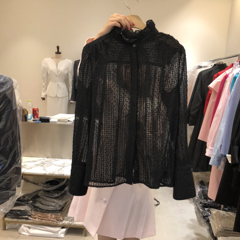 INNO韓國㊣直郵東大門代購女裝新品人氣時尚25春夏襯衫蕾絲衫INNO襯衫/蕾絲衫圖色2