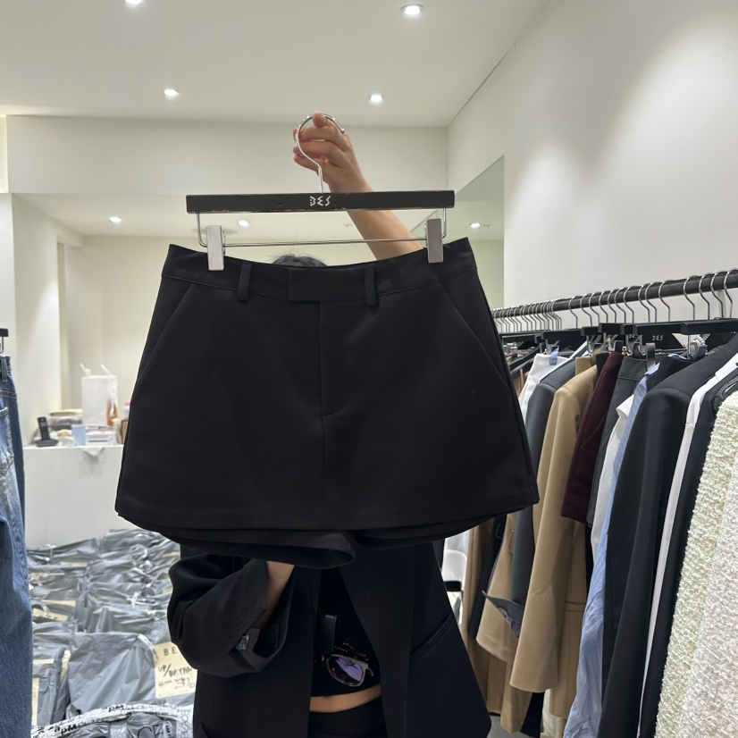 BES韓國直郵㊣東大門實拍女裝新品休閑熱賣時尚職業25春夏裙褲BES裙褲圖色2