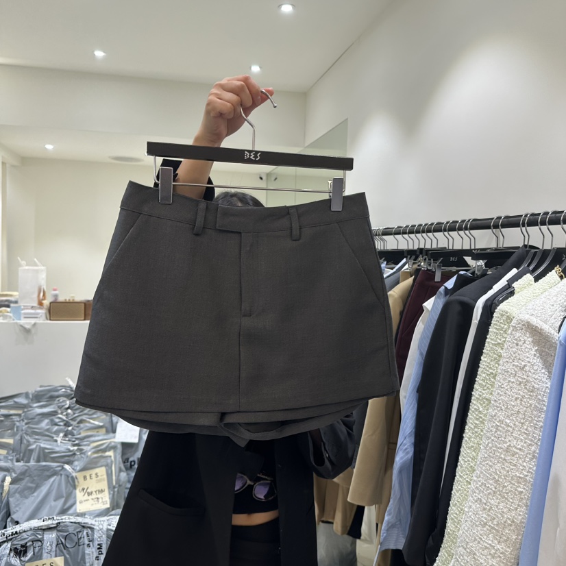 BES韓國直郵㊣東大門實拍女裝新品休閑熱賣時尚職業25春夏裙褲BES裙褲圖色3