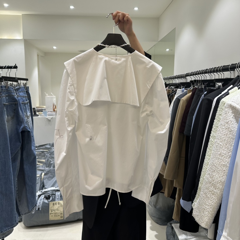 BES韓國㊣直郵東大門代購女裝新品推薦休閑時尚25春夏襯衫蕾絲衫BES襯衫/蕾絲衫