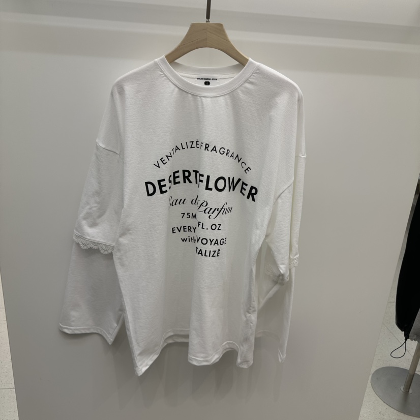 NYLON韓國㊣直郵東大門代購女裝新品熱賣人氣休閑長袖T恤蕾絲NYLON長袖T恤