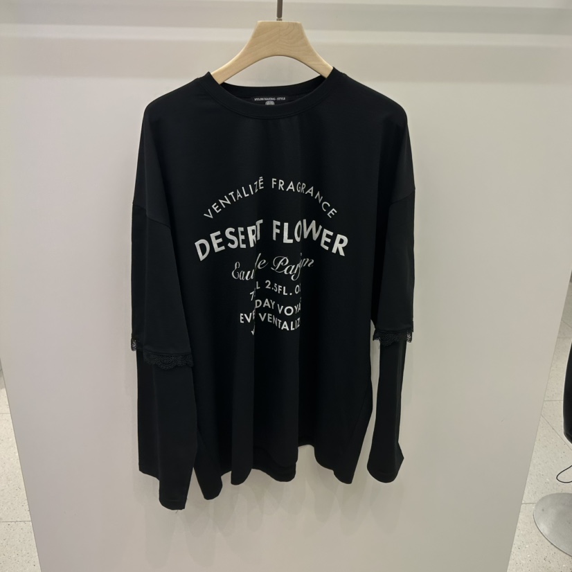 NYLON韓國㊣直郵東大門代購女裝新品熱賣人氣休閑長袖T恤蕾絲NYLON長袖T恤圖色3