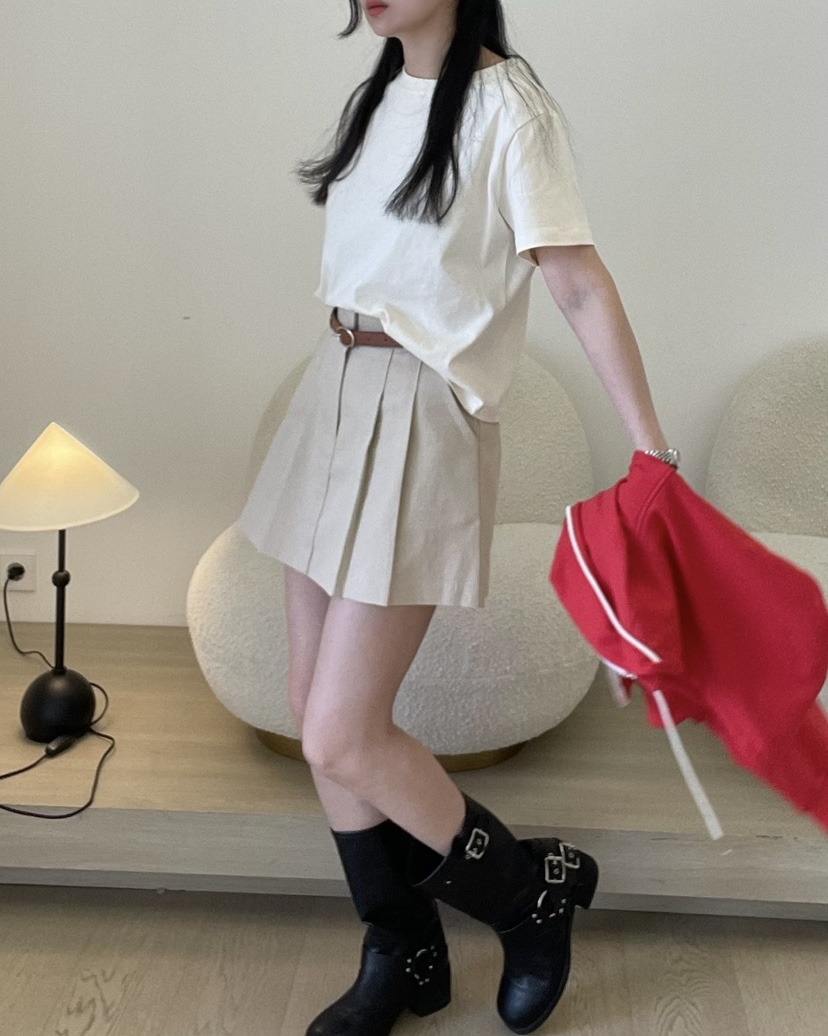 ALLVIBE韓國直郵㊣東大門實拍女裝新品職業時尚推薦25春夏短裙ALLVIBE短裙