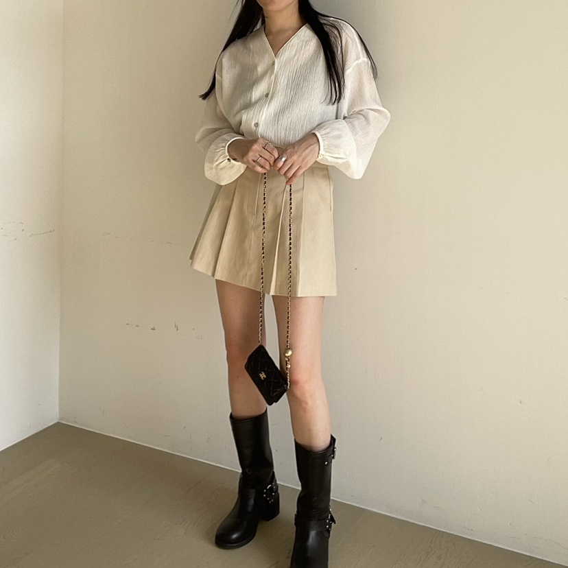 ALLVIBE韓國直郵㊣東大門實拍女裝新品職業時尚推薦25春夏短裙ALLVIBE短裙