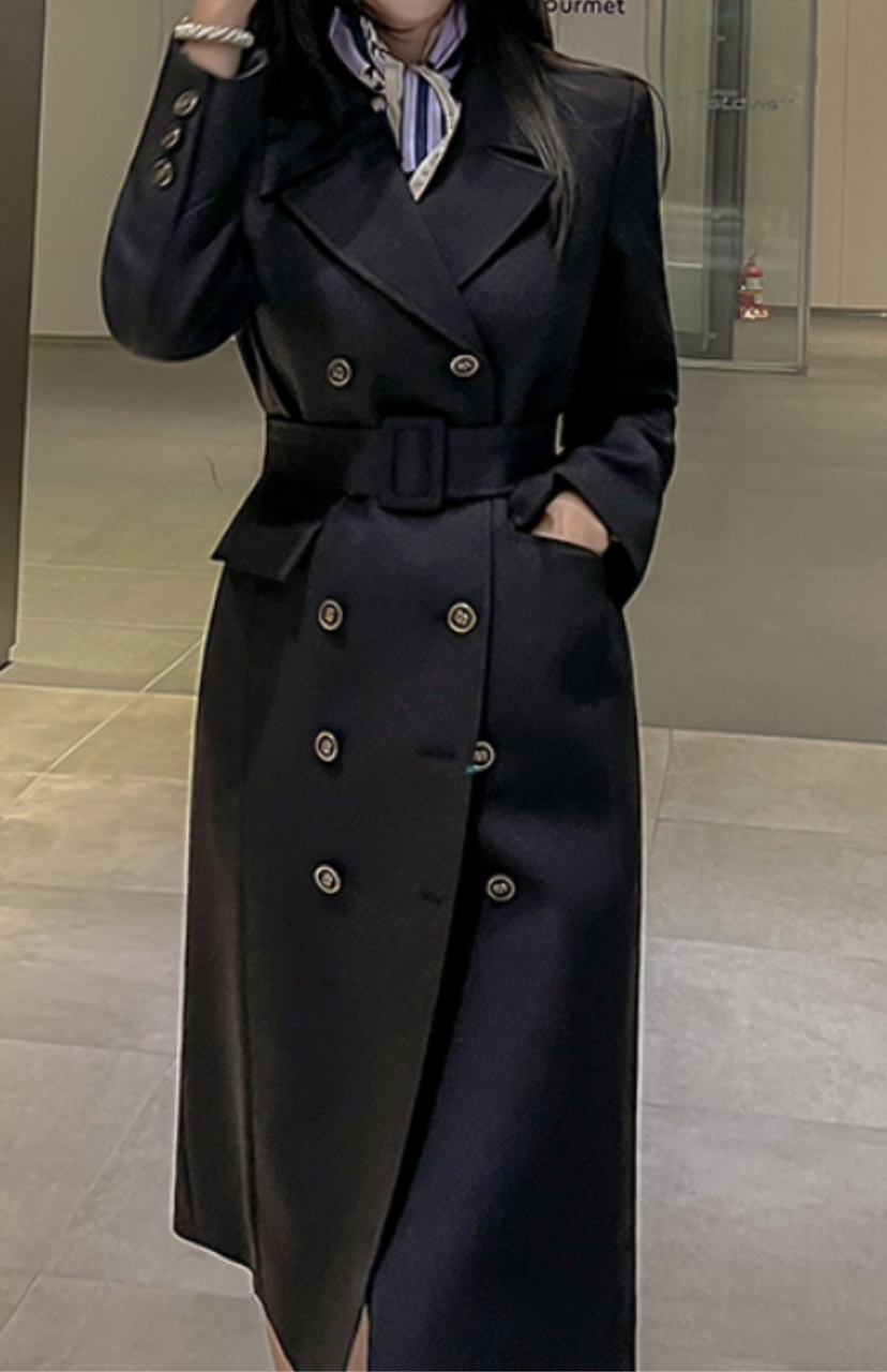 LEA/ASHER-J韓國直郵㊣東大門實拍女裝新品休閑人氣長款風衣PitaPat長款風衣圖色2