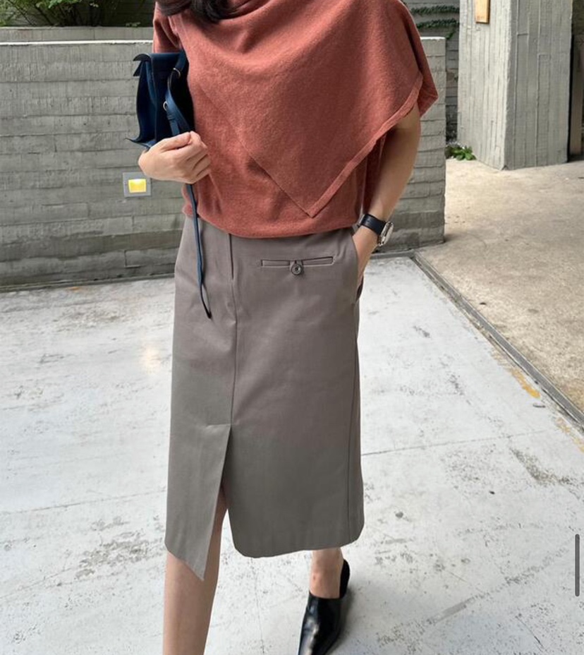 AWESOME-L直郵韓國代購㊣女裝新品推薦時尚半身裙中短裙口袋AWESOME-L半身裙/中短裙