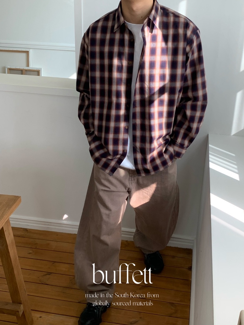 BUFFETT韓國㊣直郵東大門代購女裝新品推薦熱賣襯衫蕾絲衫格紋BUFFETT襯衫/蕾絲衫