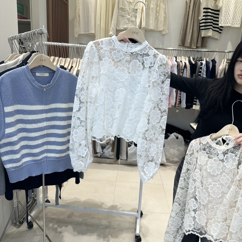J&amp;C東大門直郵女裝新品休閑真品推薦職業熱賣襯衫蕾絲衫J&C/J.BLANC襯衫/蕾絲衫圖色2