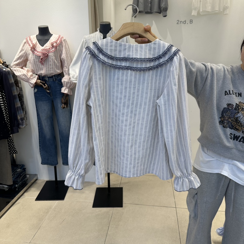 2nd B-S韓國直郵女裝新品人氣職業真品25春夏熱賣襯衫蕾絲衫2nd B-S襯衫/蕾絲衫