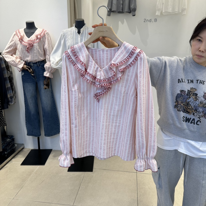 2nd B-S韓國直郵女裝新品人氣職業真品25春夏熱賣襯衫蕾絲衫2nd B-S襯衫/蕾絲衫圖色2
