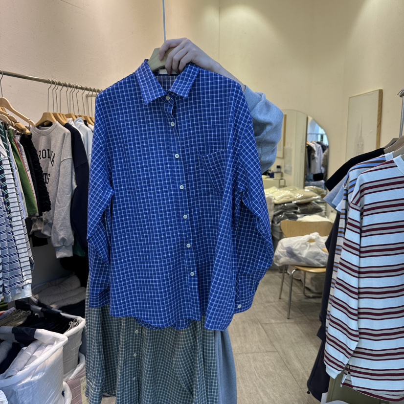 AND FLOYD東大門實拍女士新款人氣熱賣25春夏襯衫蕾絲衫格紋stunning and Floyd襯衫/蕾絲衫圖色1