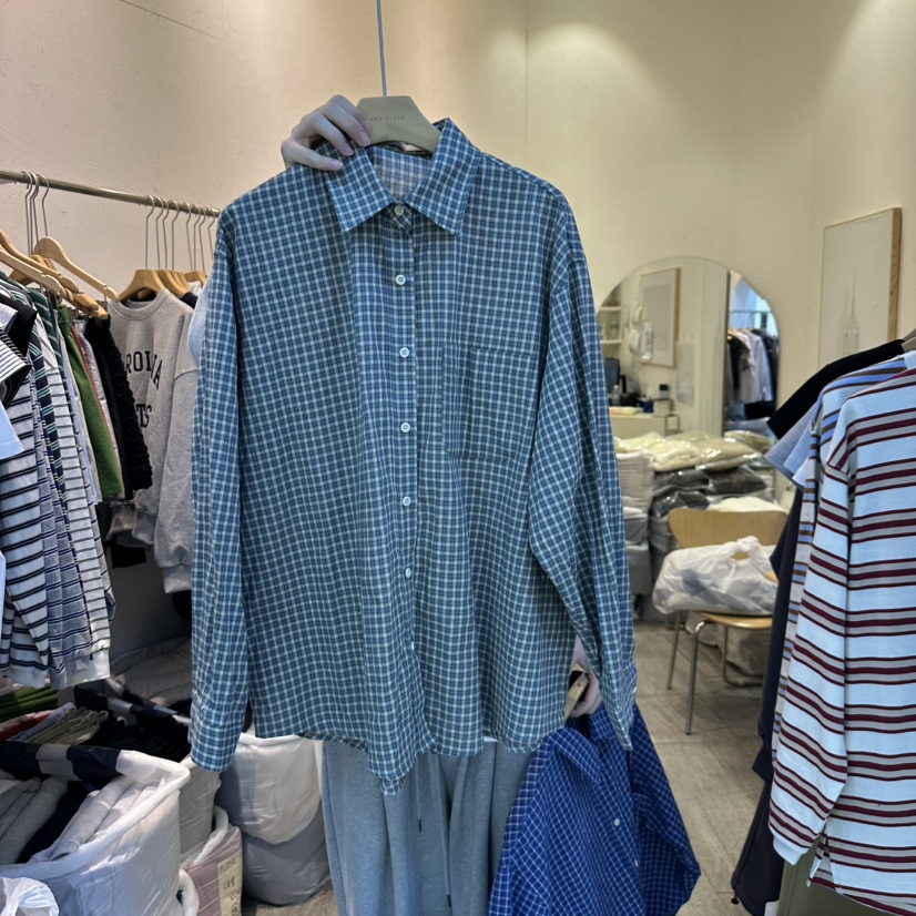 AND FLOYD東大門實拍女士新款人氣熱賣25春夏襯衫蕾絲衫格紋stunning and Floyd襯衫/蕾絲衫圖色2