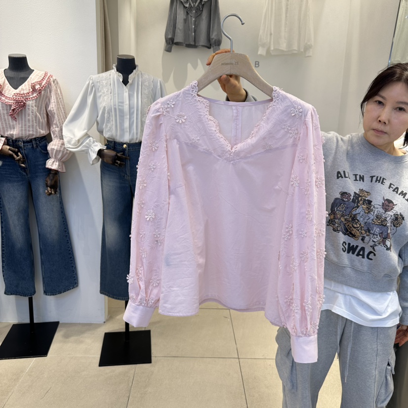 2nd B-S東大門直郵女裝新品時尚25春夏職業休閑襯衫蕾絲衫2nd B-S襯衫/蕾絲衫圖色2