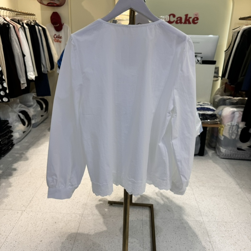 CAKE韓國直郵女士新款真品人氣休閑25春夏推薦襯衫蕾絲衫蕾絲CAKE襯衫/蕾絲衫