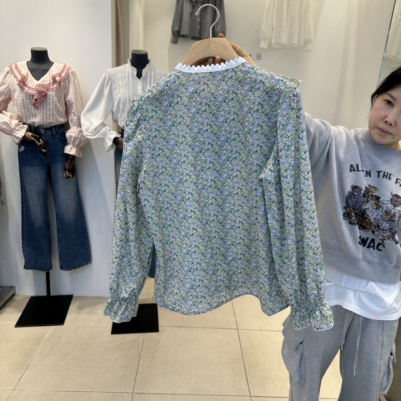 2nd B-S東大門實拍女裝新品推薦25春夏職業真品襯衫蕾絲衫2nd B-S襯衫/蕾絲衫