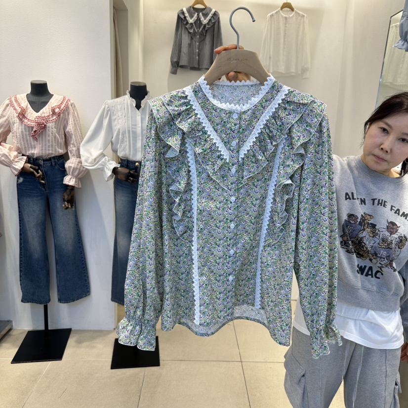 2nd B-S東大門實拍女裝新品推薦25春夏職業真品襯衫蕾絲衫2nd B-S襯衫/蕾絲衫圖色1