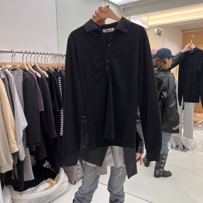FLAUNT韓國直郵㊣女裝新品25春夏職業熱賣時尚人氣休閑長袖T恤FLAUNT長袖T恤圖色2
